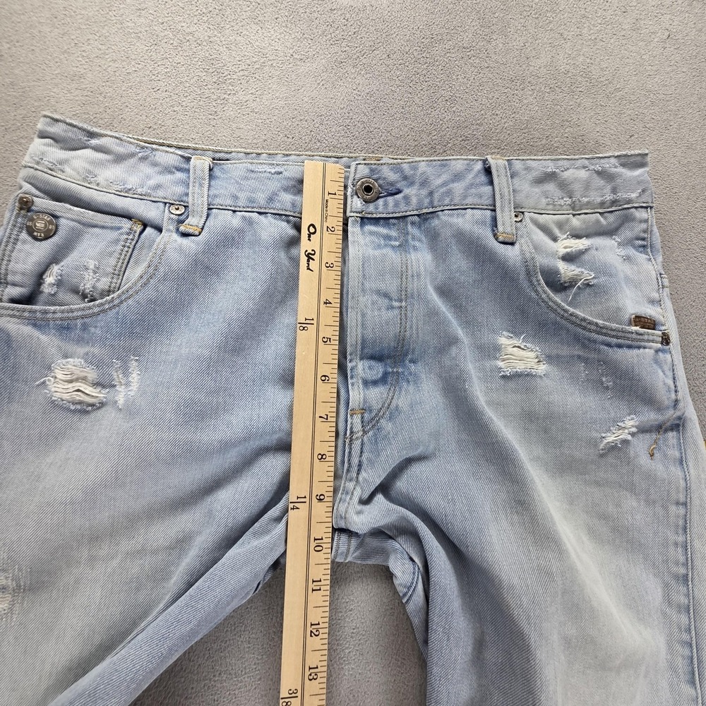 G-Star RAW Jeans Mens 33x32 Blue ARC 3D Slim Thrashed Button Fly Denim - Picture 7 of 16